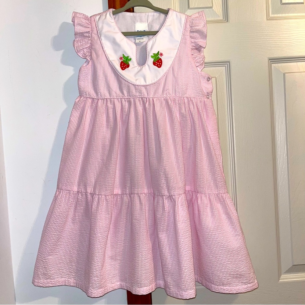 Bailey Boys Seersucker Tiered Dress Embroidered & Embroidered Strawberries 🍓